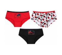 3-Pack Miraculous Ladybug Cotton Panties for Kids – Comfortable Underwear for Girls with 3 Different Designs – Multicolored