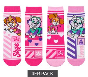 Confezione da 4 paia di calzini in cotone per bambine – Motivi Paw Patrol – Colorati