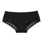 2-Pack Women’s Panties with Elegant Lace – Comfortable Cotton Briefs with an Elastic Waistband and Floral Lace Details 7661900, Black and White
