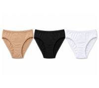 3-Pack Women's Briefs – Comfortable Cotton Underwear with Elastic Waistband and Classic Fit – Black, Brown & White