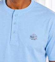 Pyjama court pour homme en 100 % coton – Bleu clair/Bleu foncé