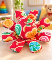 WOLTU Octopus Beanbag Toy, approx. 17 cm – Fun octopus toy for children to enjoy **B-stock – inspected** Red/Multicolored