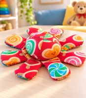 WOLTU Octopus Beanbag Toy, approx. 17 cm – Fun octopus toy for children to enjoy **B-stock – inspected** Red/Multicolored