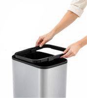 35L Rotho RIBO Waste Bin without Lid for 25–40L Bin Bags with Adjustable Bag Holder **B-Grade – tested** Light Grey