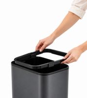 35L Rotho RIBO Waste Bin without Lid for 25–40L Bin Bags with Adjustable Bag Holder **B-Grade – tested** Dark Grey
