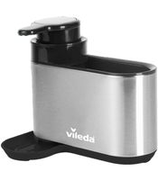 Vileda Sink Organizer with Convenient Dish Soap Dispenser – Stainless Steel Storage for Dishwashing Essentials **B-Stock – Inspected** Silver/Black