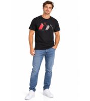 Lakeville Mountain Joris Herren T-Shirt mit Bergmotiv-Print Baumwoll-Shirt Schwarz