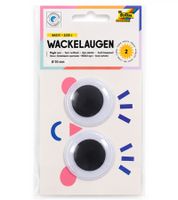 folia XXL Googly Eyes, 2 pieces, Ø 50 mm – Self-adhesive craft eyes, size L – Movable eyes for crafting & decorating – **B-stock – inspected** – Black/White