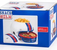 Casque à snacks pour football américain – Ensemble de 4 récipients pour chips, sauces et friandises (Blanc/Rouge/Bleu)