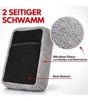 2 Stück WALSER Waschhandschuh & Schwamm Mikrofaser Mikrofasertuch für Auto & Haushalt **B-Ware – geprüft** Mehrfarbig