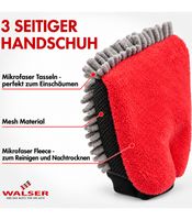 2 Stück WALSER Waschhandschuh & Schwamm Mikrofaser Mikrofasertuch für Auto & Haushalt **B-Ware – geprüft** Mehrfarbig