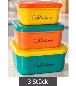Set of 3 Collectino Lunch Boxes – Customize your lunch boxes with 5 waterproof stickers – nestable design **B-stock – inspected** Multicolored