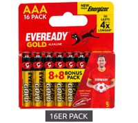 16-Pack Energizer Eveready Gold AAA Alkaline Batteries – 1.5 V – Micro LR03 – 8+8 Bonus Pack **B-Stock – Inspected** Gold