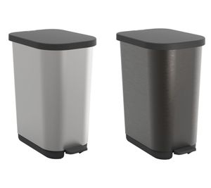 35L Rotho RIBO Pedal Bin for 25–40L Bin Bags with Foot Pedal, Soft-Close & Adjustable Bag Holder **B-Grade – tested** in Light Grey or Dark Grey