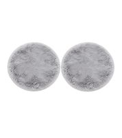 Set of 2 andiamo faux fur seat cushions, approx. Ø 40 cm, with a soft surface – chair cushions, home decor, grey