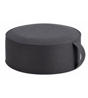 ca. Ø 54 × 26 cm zeller Sitzpouf mit Trageschlaufe Sitzhocker Wohnaccessoire Grau