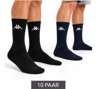 10 Paar Kappa Herren & Damen Socken Tennissocken mit Kappa-Logo Sportsocken Baumwoll-Socken Schwarz/Dukelblau