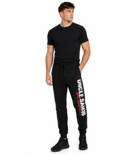 Pantalones de chándal para hombre Uncle Sam con inscripción «Uncle Sam 86», de algodón, color negro