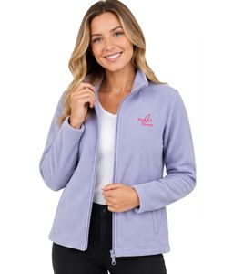 Giacca in pile da donna MAUI SPORTS – modello avvolgente con zip e maniche lunghe – color lavanda/lilla