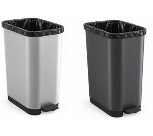 35L Rotho RIBO Waste Bin (lidless) for 25–40L trash bags, featuring an adjustable bag holder – **B-stock (inspected)** – available in light gray or dark gray