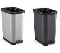 35L Rotho RIBO Waste Bin (lidless) for 25–40L trash bags, featuring an adjustable bag holder – **B-stock (inspected)** – available in light gray or dark gray