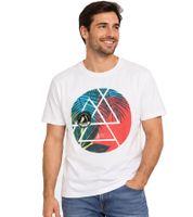 Lakeville Mountain Apo Herren T-Shirt mit Rundhalsausschnitt und tropischem Print LVM110249 Weiß