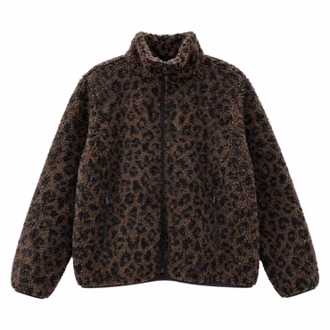 Mazine Printed Teddy-Fleece Jacket - Damen Kunstfelljacke