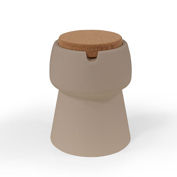 JOKJOR - Champ Hocker taupe in Form eines Champagnerkorkens
