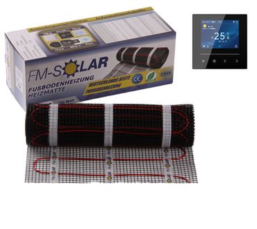 Paket] 2m² Elektrische Fußbodenheizung 200W/m² Elektro Bodenheizung TWiIN Fliese