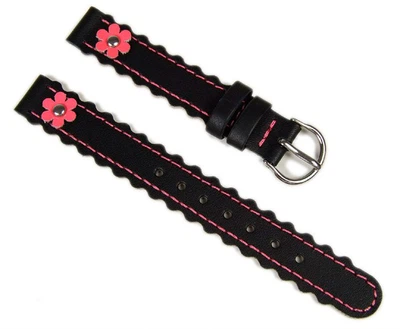 Calypso Kinder Uhrenarmband Leder schwarz/rosa 12mm K6047/3 K6047