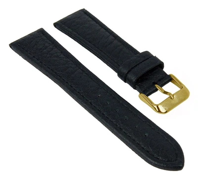 EULIT | Ohio Uhrenarmband XL | Büffelkalb, genarbt | schwarz 17784