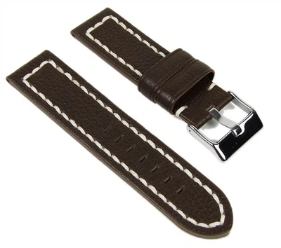 Aviator Uhrenarmband Leder Fliegerbandoptik Dunkelbraun 24mm 686024