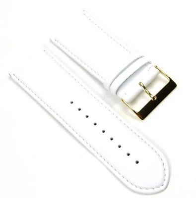 Beach Uhrenarmband Ersatzband Kalbslederband 28mm Weiss 401128G