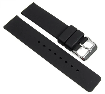 Minott Uhrenarmband Silikon | schwarz weich glatt gleichlaufend 19648