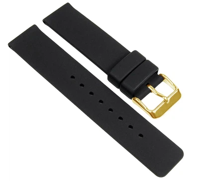 Minott Uhrenarmband 18mm aus weichem Silikon schwarz gleichlaufend