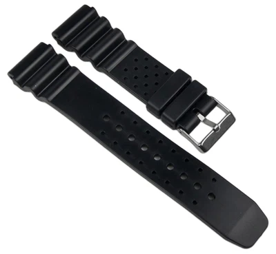Minott Uhrenarmband PU Band schwarz 24mm Dornschließe 20033S