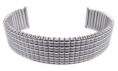 Minott Flex Uhrenarmband 20mm | Zugband Edelstahl silbern 21132S