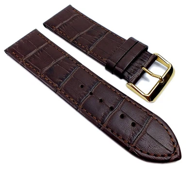 Minott Big Fashion - Louis. Prägung Ersatzband Uhrenarmband Kalbsleder Band Dunkelbraun 21933G