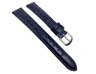 Eulit Ersatzband Uhrenarmband Kalbsleder Band Blau 22141S