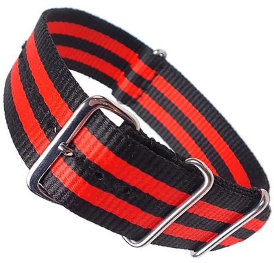 Minott Outdoorband Uhrenarmband schwarz/rot | Durchzugsband 22452S