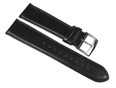 Uhrenarmband Leder Handgearbeitet | Kalbnappa weich schwarz Miami