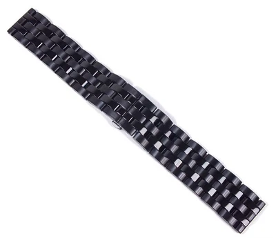 Minott Ersatzband Uhrenarmband Massives Edelstahl schwarz