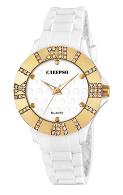 Calypso Armbanduhr Damenuhr Analoguhr 5 ATM mit Zirkonia K5649