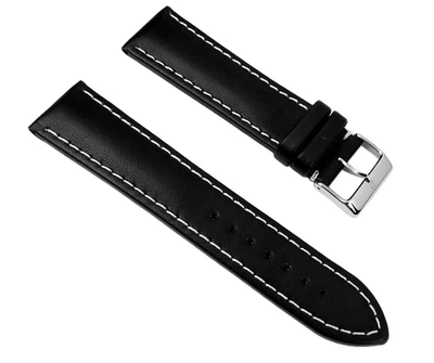 Barington Uhrenarmband Leder 22mm | Rind Rustica schwarz 23834S