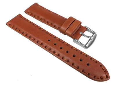Arezzo Ersatzband Uhrenarmband Leder Band Hellbraun mit Ziernaht 24869S