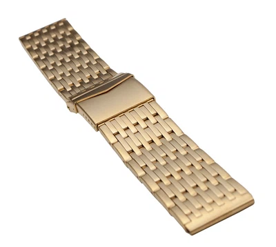 ROWI Ersatzband Uhrenarmband Edelstahl HiTecGold 22mm Made in Germany