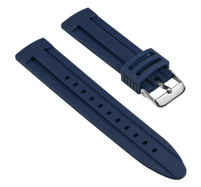 Ersatzband Uhrenarmband Silikon Band Blau glatt 25538S