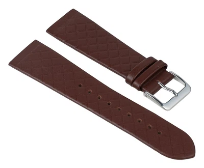 Ersatzband Kalbsleder braun zum verschrauben mit Rautenmuster 25948S