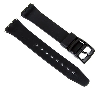Ersatzband Kunststoff 17mm schwarz passend zu Swatch Uhren 26665B
