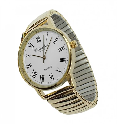 Quarz Herrenuhr Eichmüller Analog Zugband Gelbgoldfarben 27325